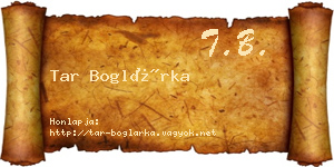 Tar Boglárka névjegykártya